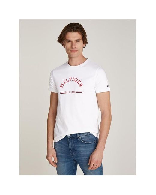 Tommy Hilfiger White Tommy Arch Logo Tee Sn43 for men