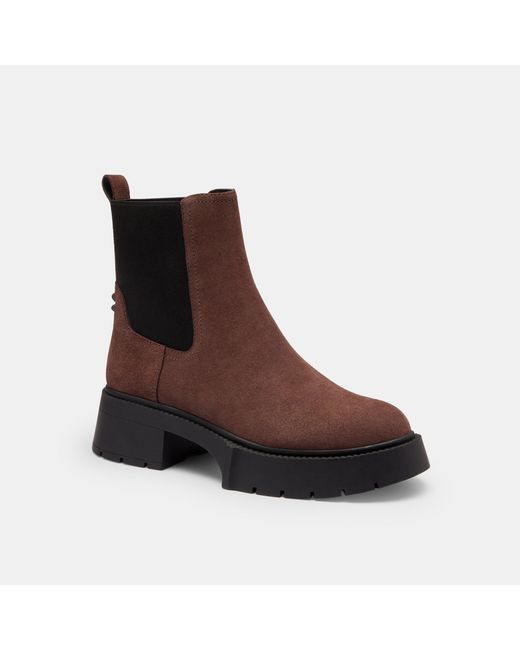 COACH Brown Leah Chelsea Boots