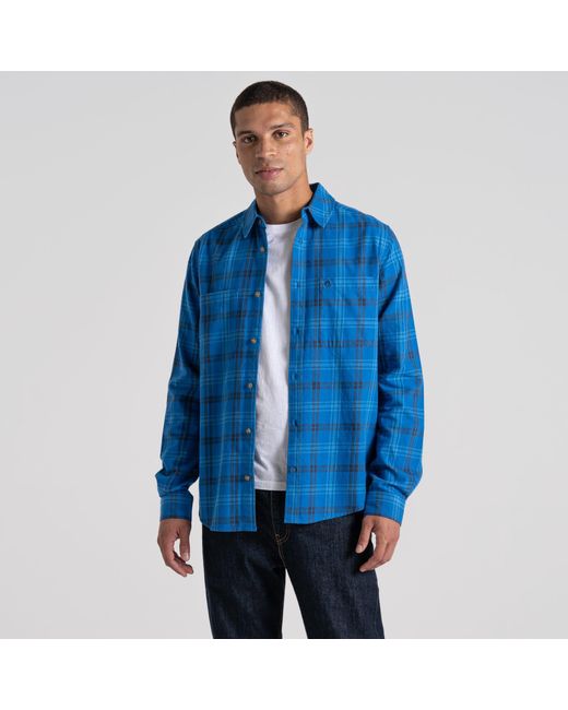 Craghoppers Blue Lonbard Long Sleeve Shirt for men
