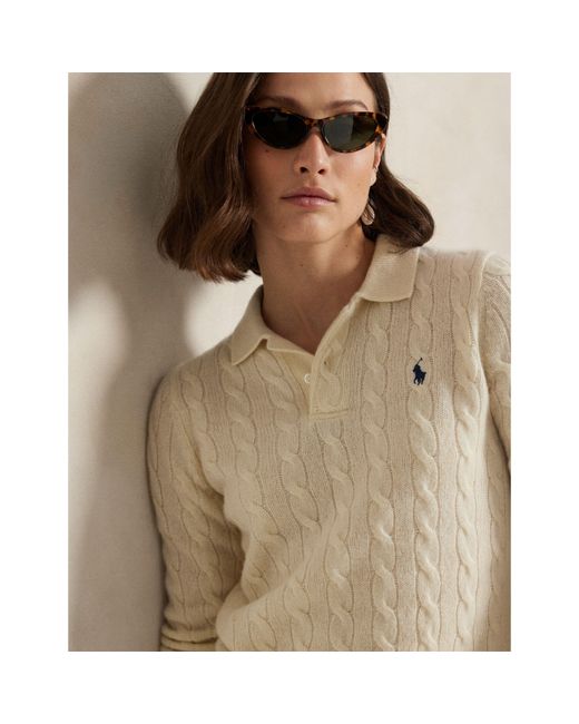 Polo Ralph Lauren Natural Cable Knitted Long Sleeve Crew Neck Jumper