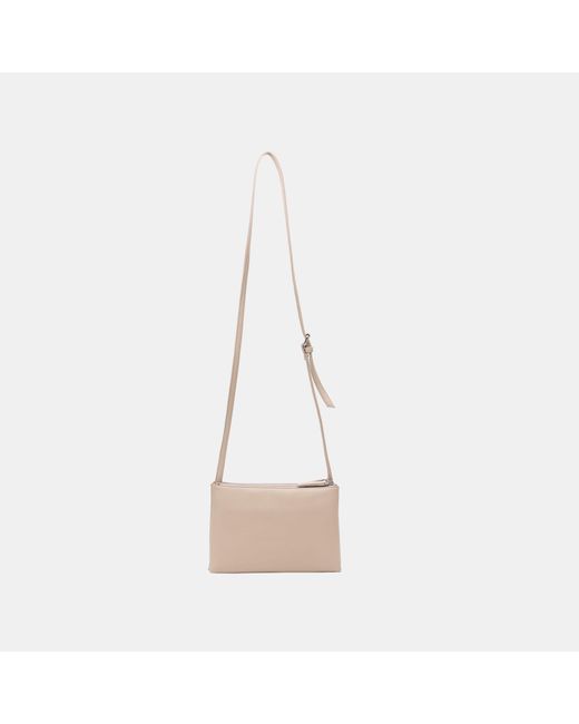 Firetrap White Faux Leather Double Zip Crossbody Bag
