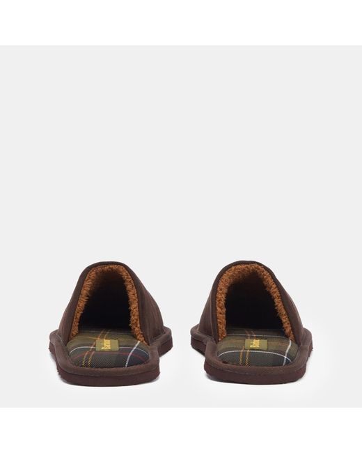 Barbour Brown Everitt Mule Slippers for men