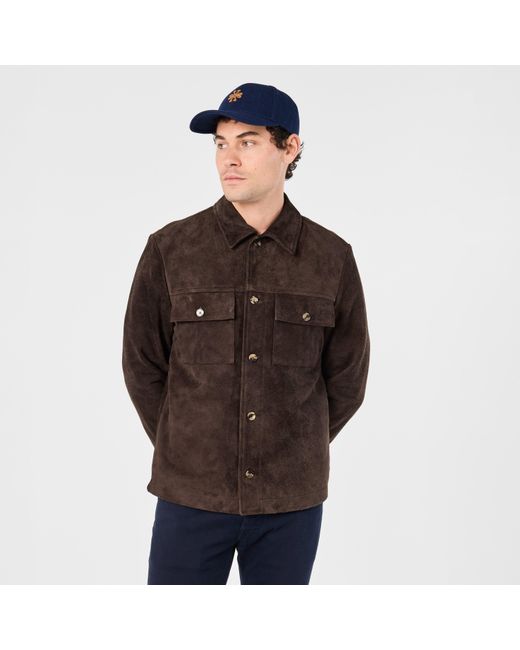 Jacob Cohen Brown Suede Bomber Leather Jacket for men