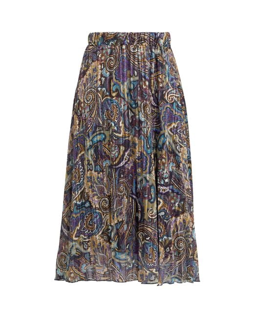 Gina Bacconi Gray Jacquard Pleated Skirt