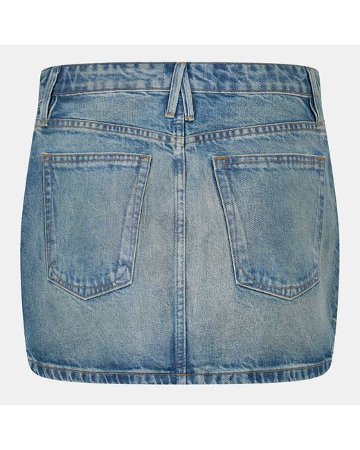 GOOD AMERICAN Blue Mini Five-Pocket Denim Skirt