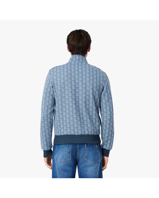 Lacoste Blue Paris Zip-Up Jacquard Track Jacket for men