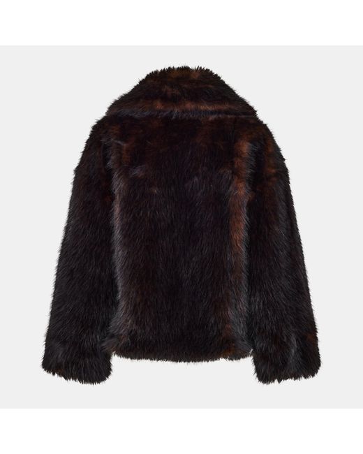 Biba Black Faux Fur Relaxed Fit Teddy Coat