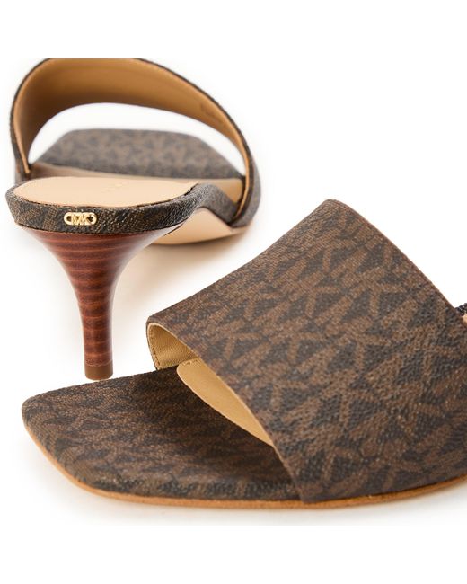MICHAEL Michael Kors Brown Elyse Heeled Mules
