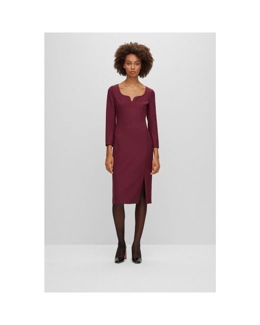 Boss Purple Dihera1 Wrap Dress