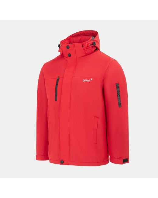 Gelert Red Fleece Lined Windproof Detachable Hood Parka for men