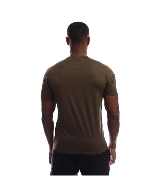 C P Company Brown 70/2 Mercerized Jersey Logo Patch T-Shirt for men