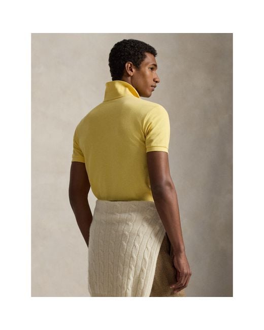 Polo Ralph Lauren Yellow Custom Slim Short Sleeve Shirt for men