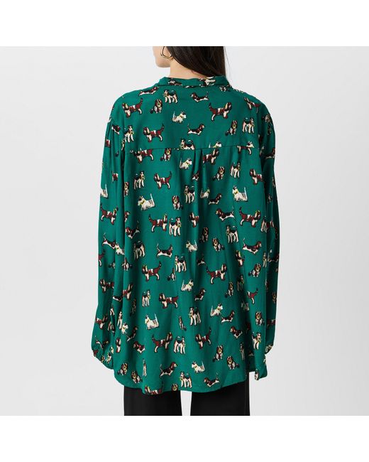 Yumi' Green Dog Blouse