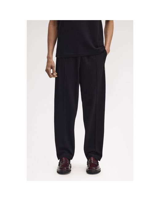 Fred Perry Black Side Tape Woven Open Hem Tracksuit Joggers for men