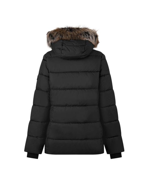 Barbour Black Midhurst Quilted Faux Fur Hood Short Puffer Jacket