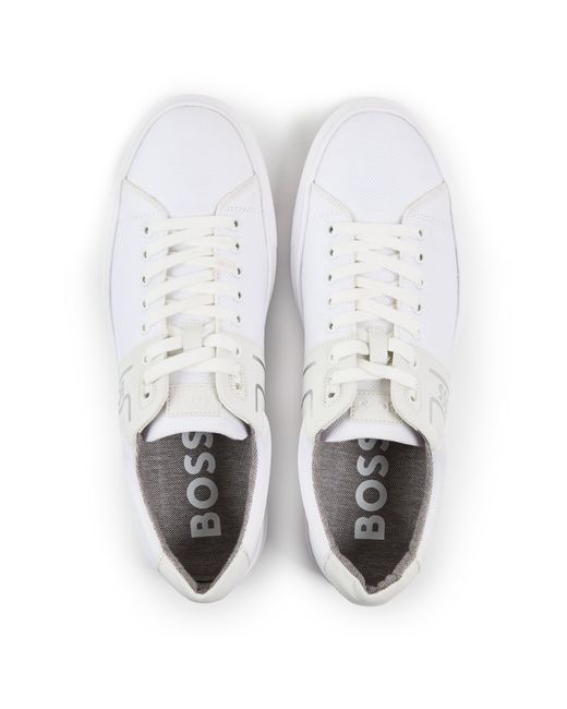 Boss White Enlight Tenn Classic Low-Top Trainers for men