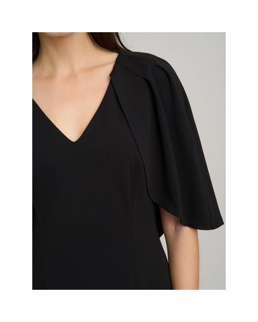 Gina Bacconi Black Francine Cape Sleeve Maxi Dress