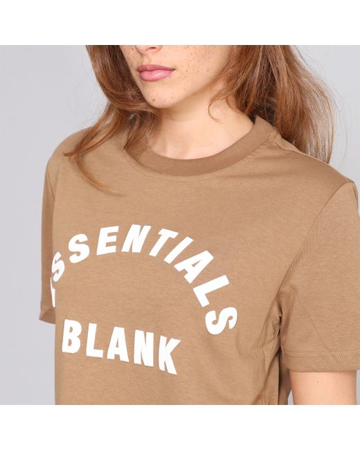 Blank Essentials Brown Blank Arched Print Puff T-Shirt Ladies