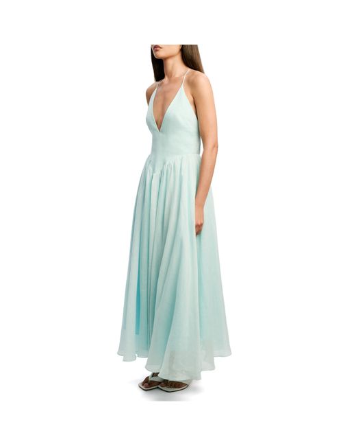 Bardot Blue Arletha Halter Cotton Maxi Dress