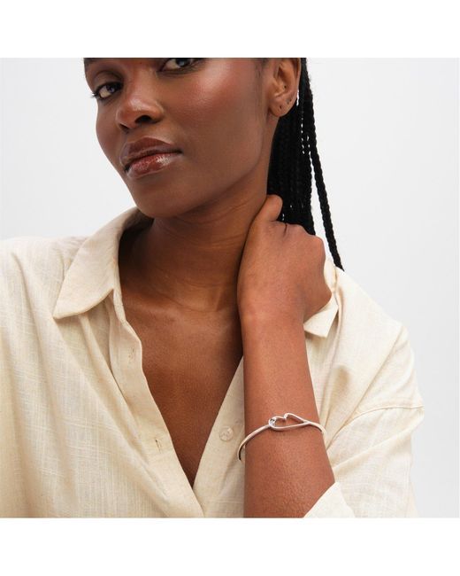 Inicio Metallic Sterling Plated Heart Bangle