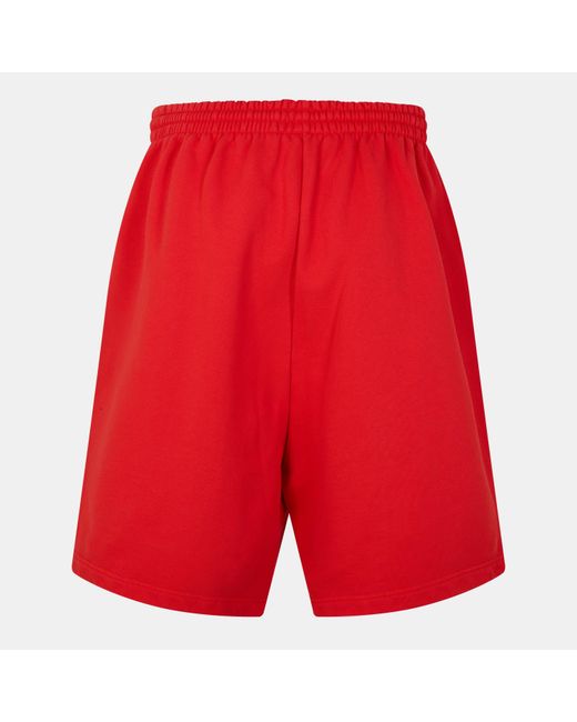 Balenciaga Red Contemporary Fit Fleece Jogger Shorts for men