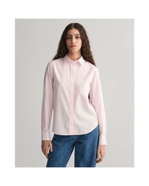 Gant Pink Poplin Striped Shirt