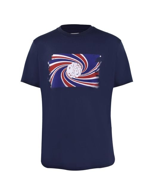 Pretty Green Blue Pg Swirl Logo Regular Fit T-Shirt for men