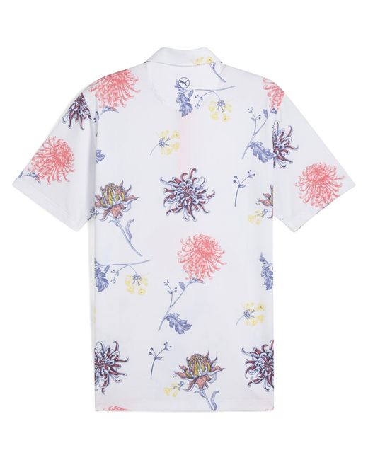 PUMA Blue Dahlia Short Sleeve Performance Polo Shirt for men