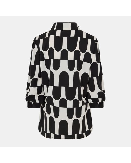 AX Paris Black And Cream Geometric Print 3/4 Sleeve Shirt