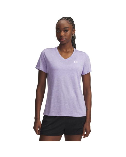 Under Armour Purple Tech Twist V-Neck Short Sleeve