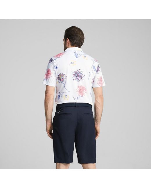 PUMA Blue Dahlia Short Sleeve Performance Polo Shirt for men