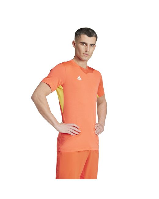 Adidas Orange Freelift Regular Fit T-Shirt for men