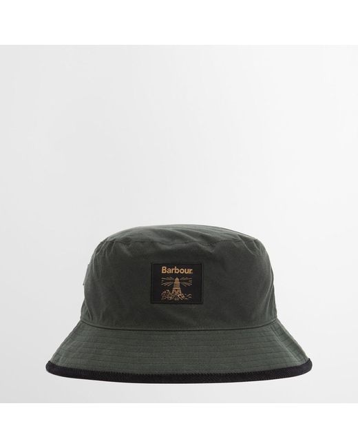 Barbour Green Field Waxed Bucket Hat for men