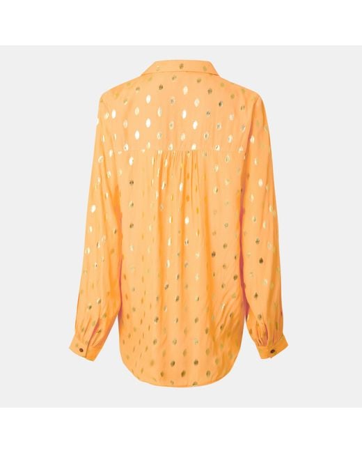 Never Fully Dressed Orange Fleck Miley Long Sleeve Patterned Shirt