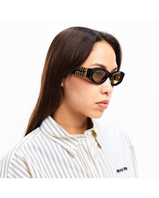 Miu Miu Black Oval Sunglasses