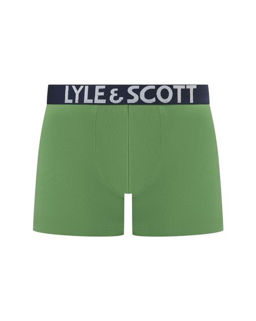 Lyle & Scott Blue Daniel Cotton Mid-Rise Boxer 3 Pack for men