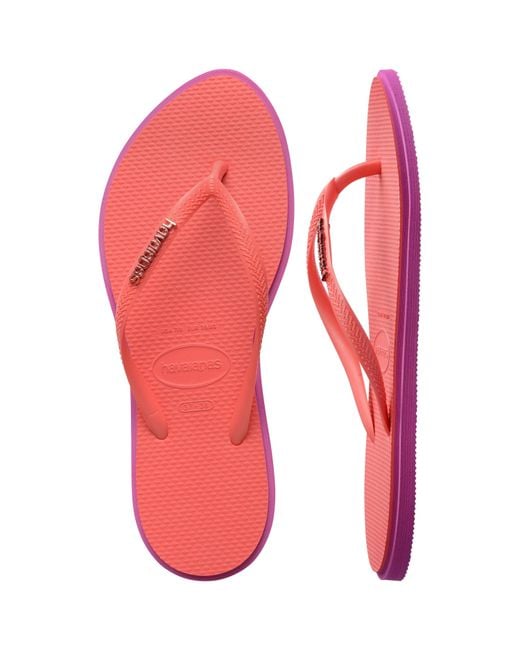 Havaianas Red Slim Point Flip Flops