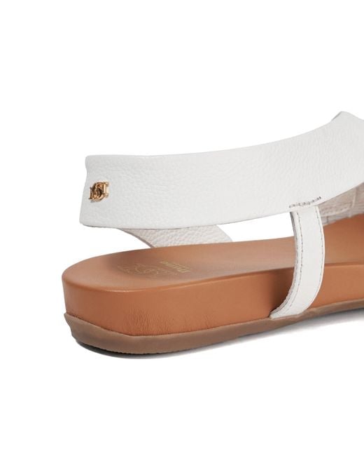 Dune White Lucina Flat Sandals