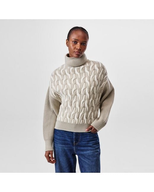 Boss Gray Ferdolia Knitted Crew Neck Jumper