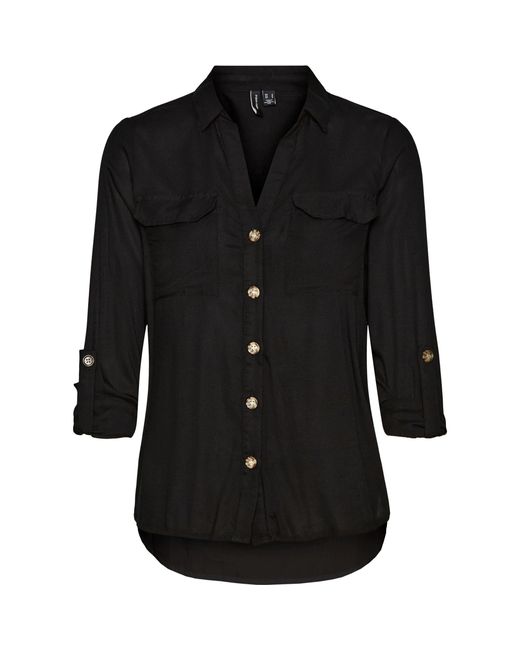 Vero Moda Black Long-Sleeve Plain Shirt