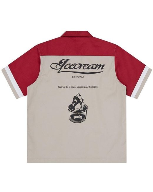 ICECREAM Red Short Sleeve Polo Shirt for men
