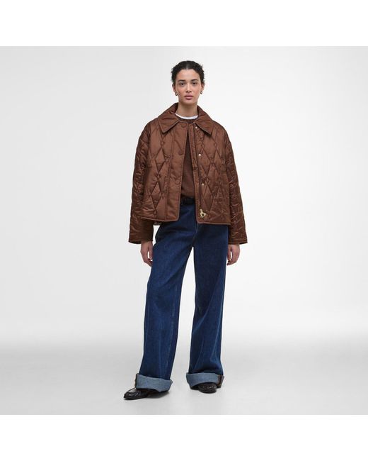 Barbour Brown Bernadette Long Sleeve Quilted Jacket