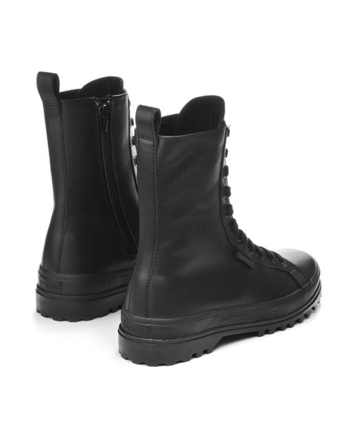 Superga Black Alpha Canvas High-Top Trainers