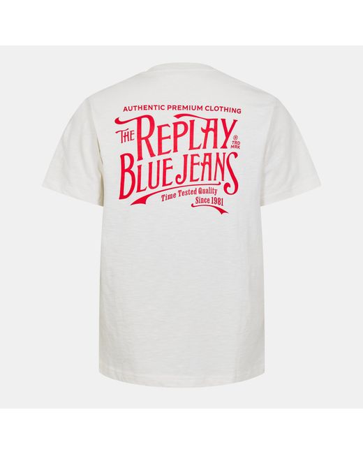 Replay White Back Jeans T-Shirt for men