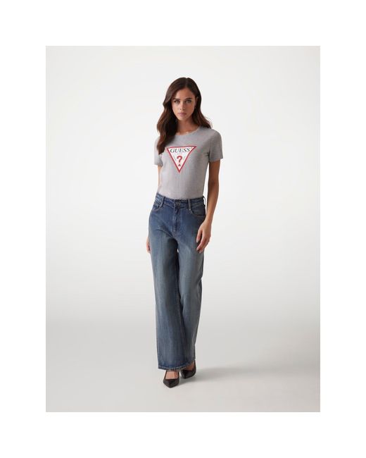 Guess Gray Short Sleeve Crew Neck Original Slim Fit T-Shirt