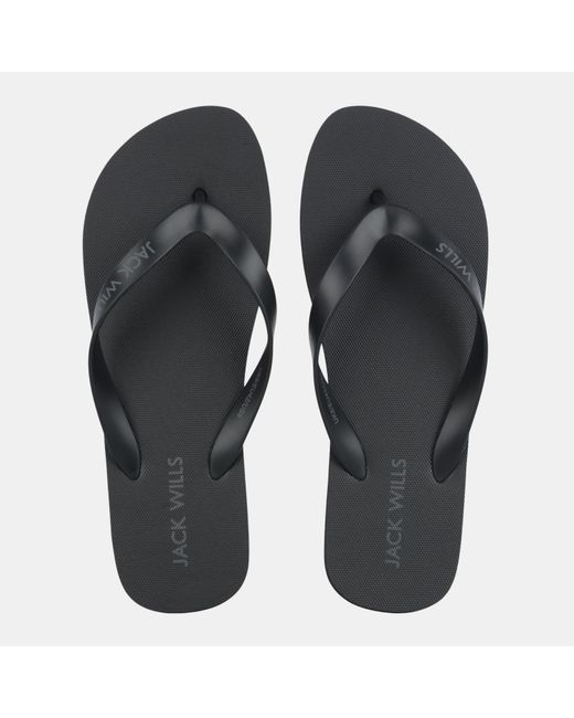 Jack Wills Black Jw Flop Flip Flops for men