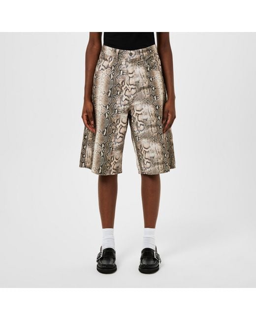 Jaded London Natural Faded Animal Print Jorts
