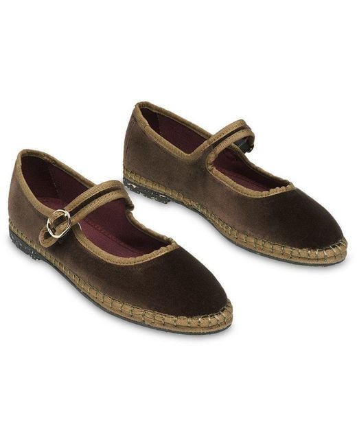 Flabelus Brown Velvet Mary Jane