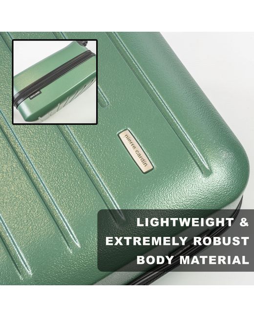 Pierre Cardin Green Voyager Hard Shell Cabin Case Flight Bag Luggage
