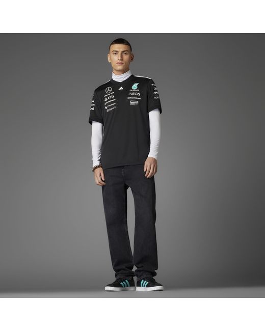 Adidas Black Mercedes Amg Petronas Formula One Team Driver Shirt for men